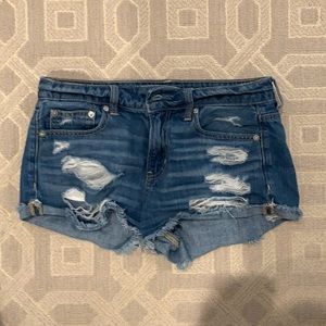 american eagle ripped jean shorts